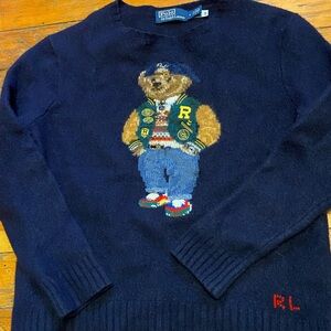 Polo by Ralph Lauren Bear Wool-Cashmere Navy Sweater